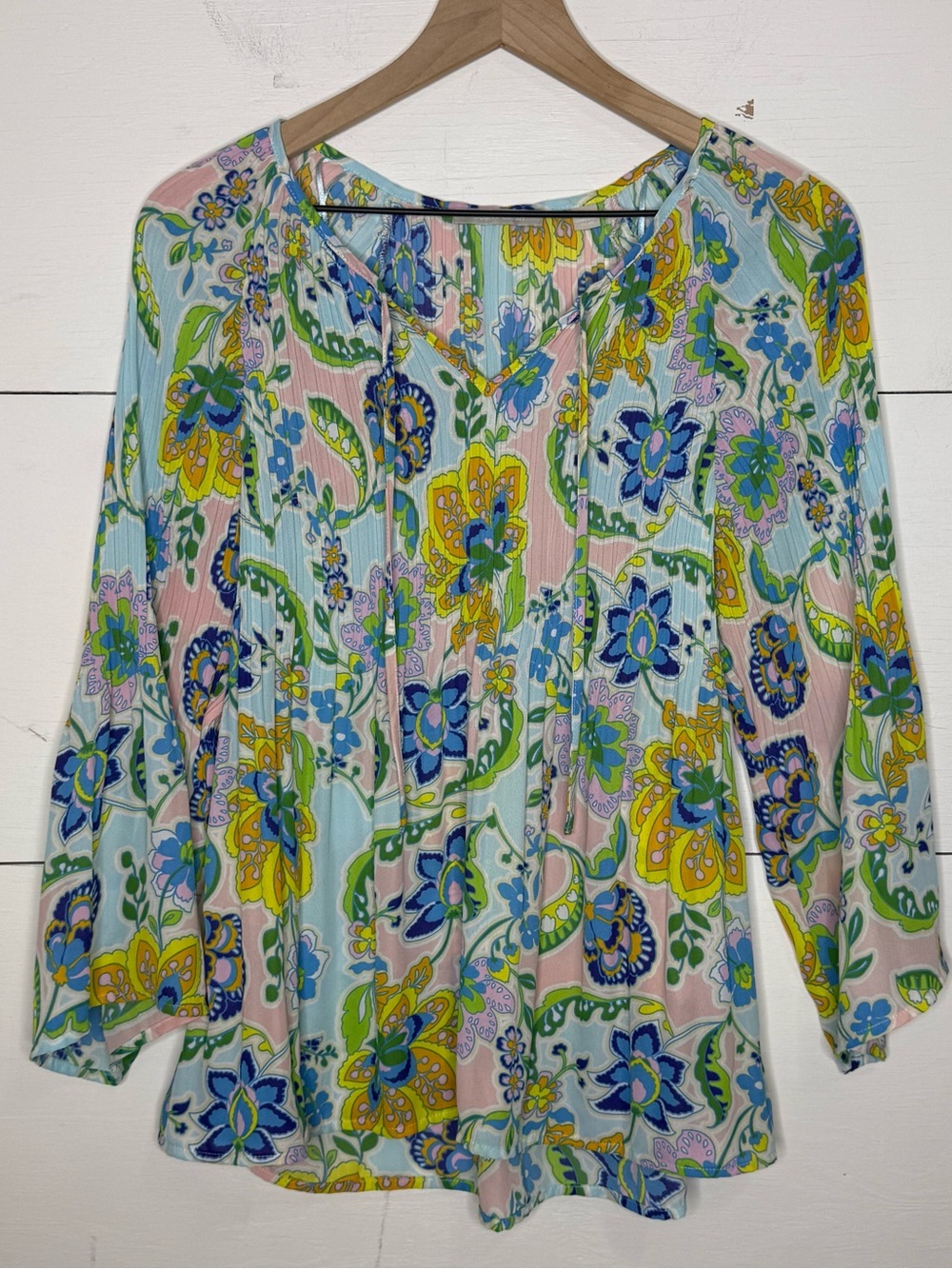 Sunny Leigh • Pastel Floral Paisley Babydoll Tunic Size Medium
